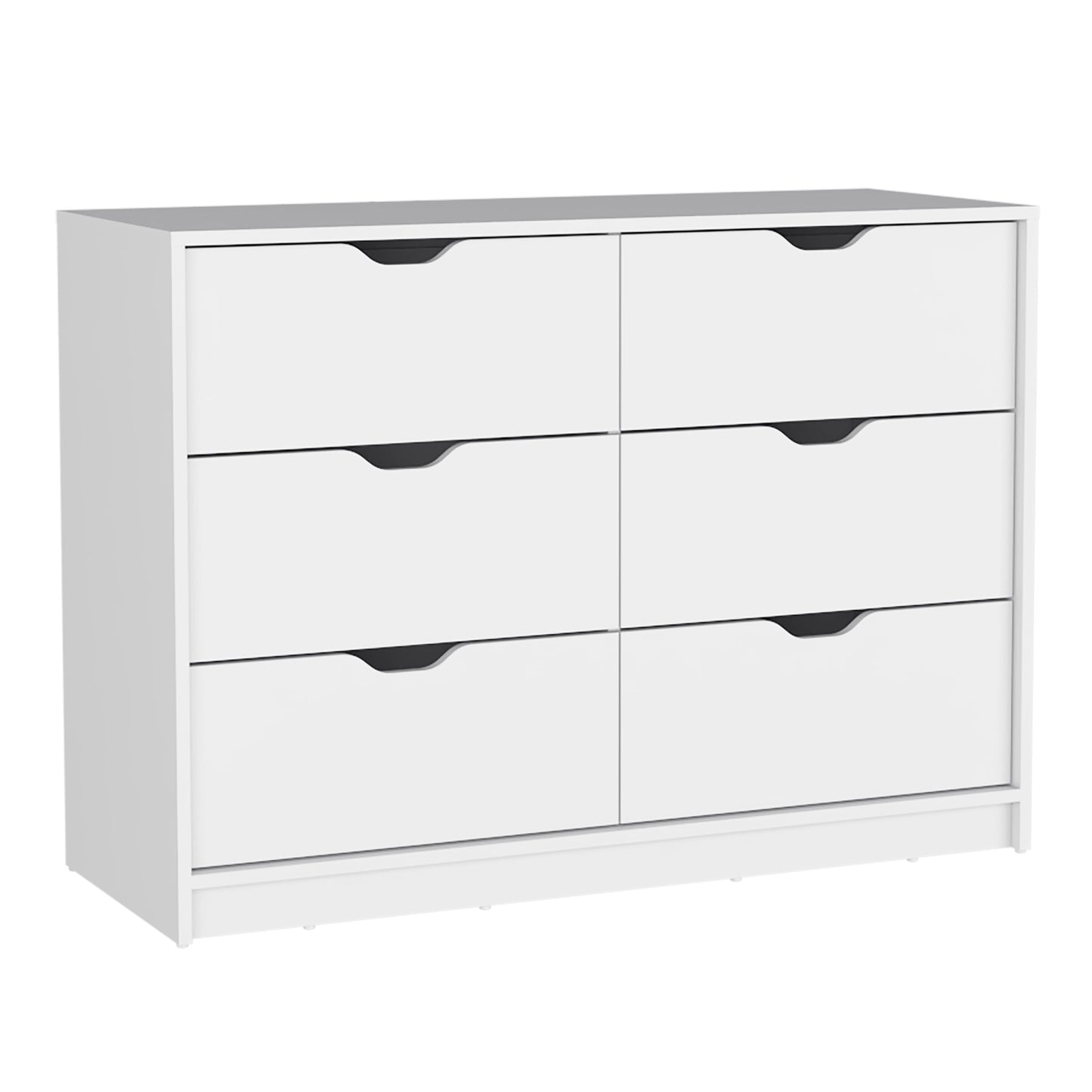 30" White Dresser with Four Drawers & Cabinets