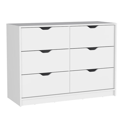 30" White Dresser with Four Drawers & Cabinets