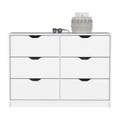 30" White Dresser with Four Drawers & Cabinets