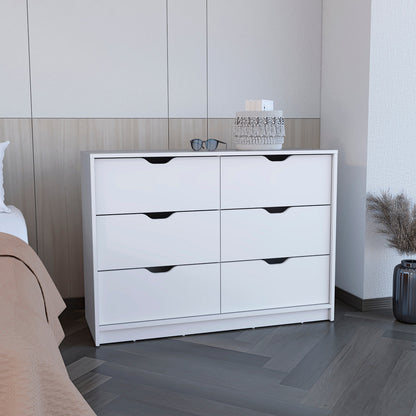 Dresser 30"H, 4 Drawer Dresser with 2 Lower Cabinets, Drawer Chest, White