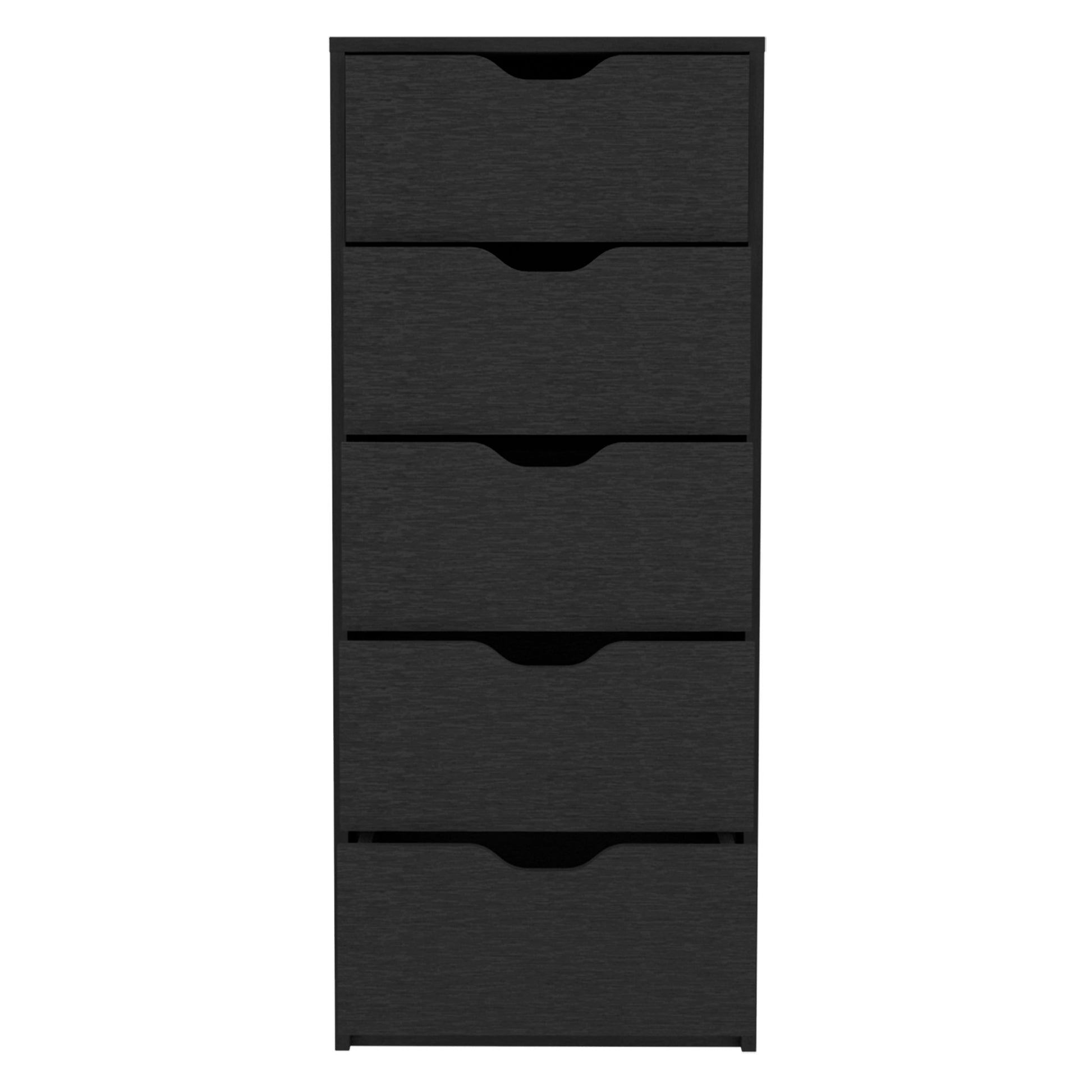 Black 5-Drawer Dresser - 42 Inch Storage Chest