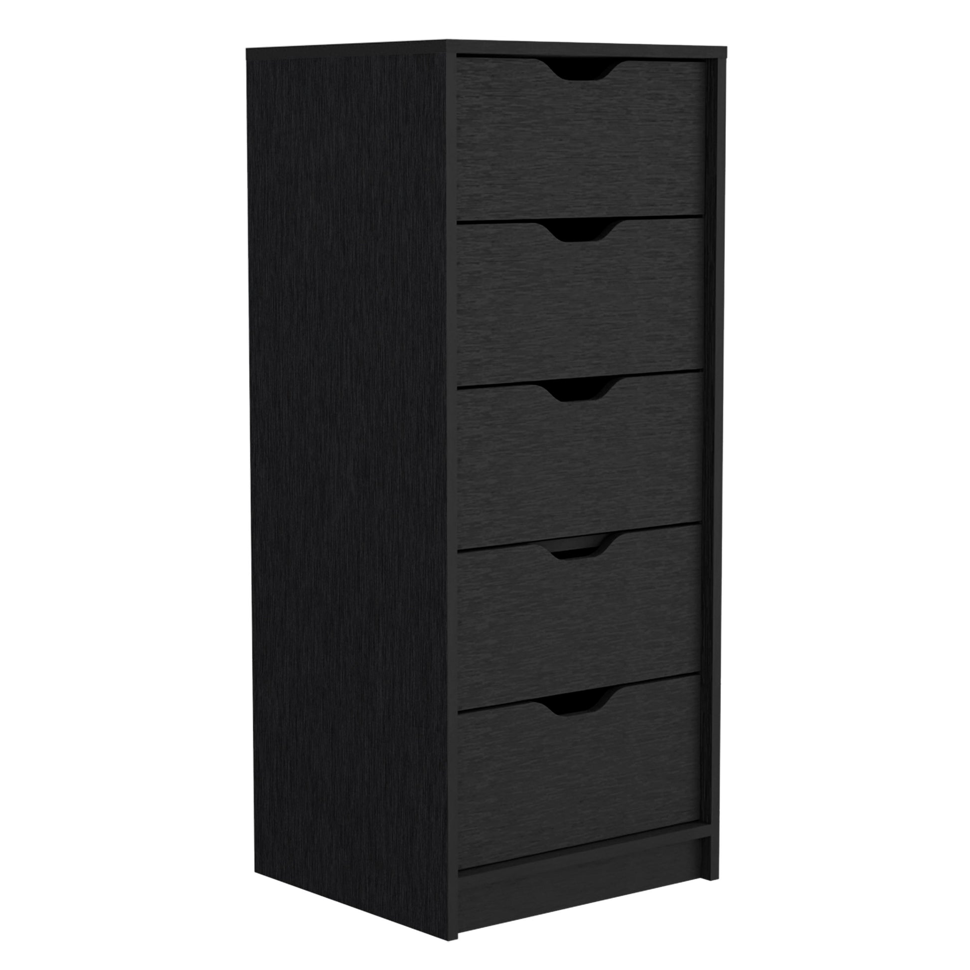 Black 5-Drawer Dresser - 42 Inch Storage Chest