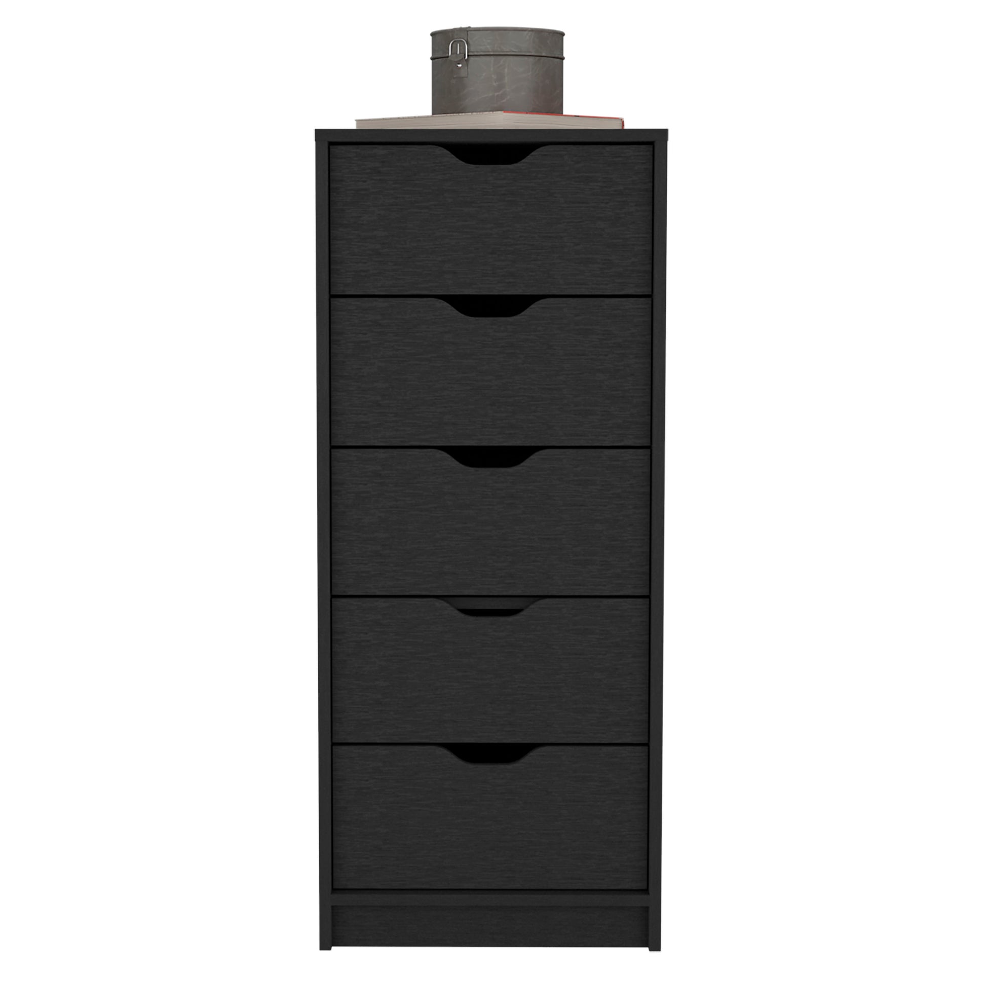 Black 5-Drawer Dresser - 42 Inch Storage Chest
