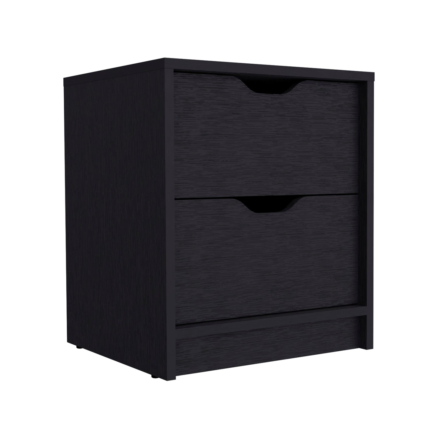 Black Particle Board Nightstand - Spacious Storage