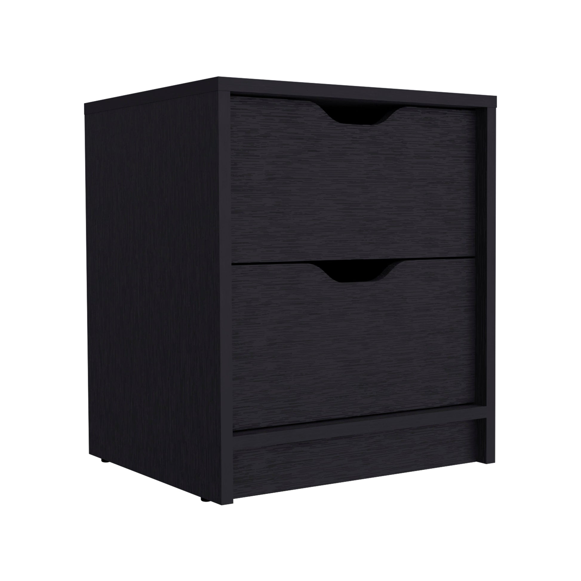 Black Particle Board Nightstand - Spacious Storage