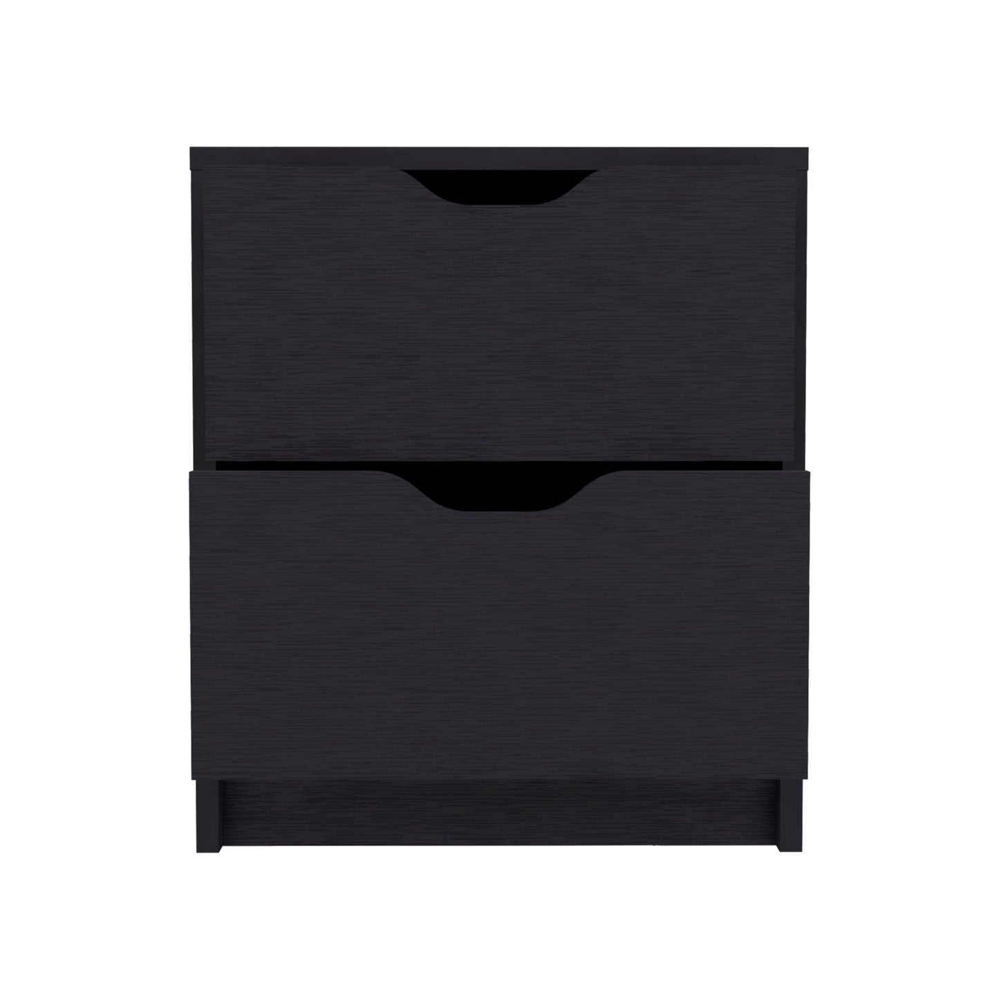 Black Particle Board Nightstand - Spacious Storage