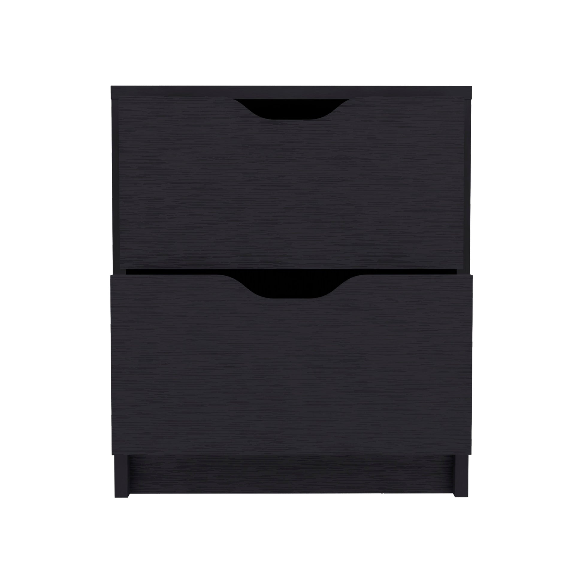 Black Particle Board Nightstand - Spacious Storage
