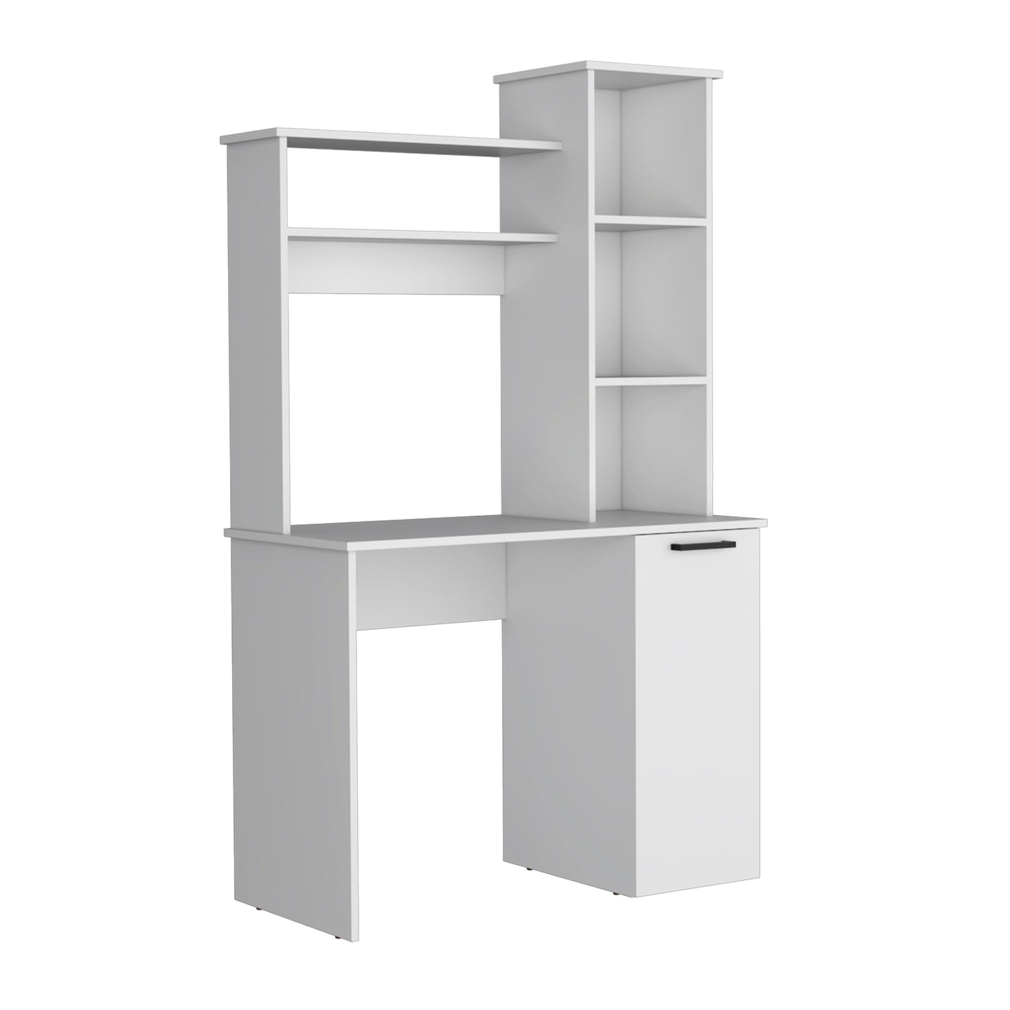 White Particle Board Computer Desk with Hutch Storage for Office Work for Home Office