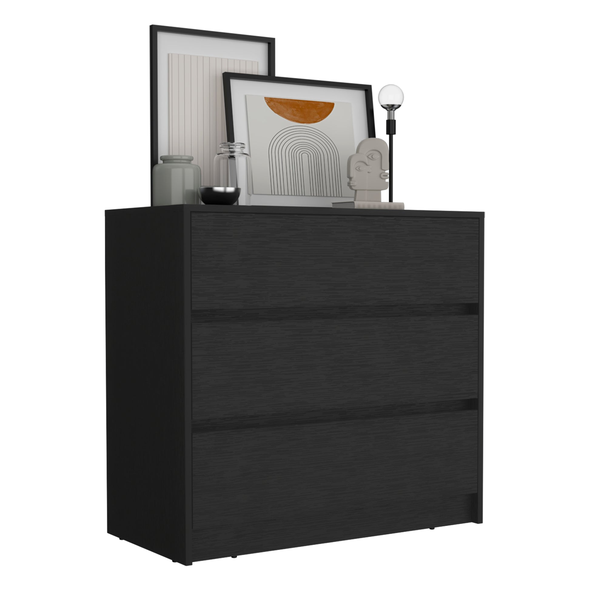 Black 3-Drawer Dresser - Storage & Style