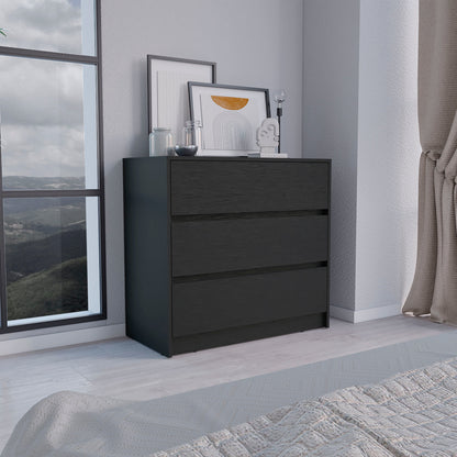 Dresser 31"H, 3 Drawers, Chest of Drawers, Black