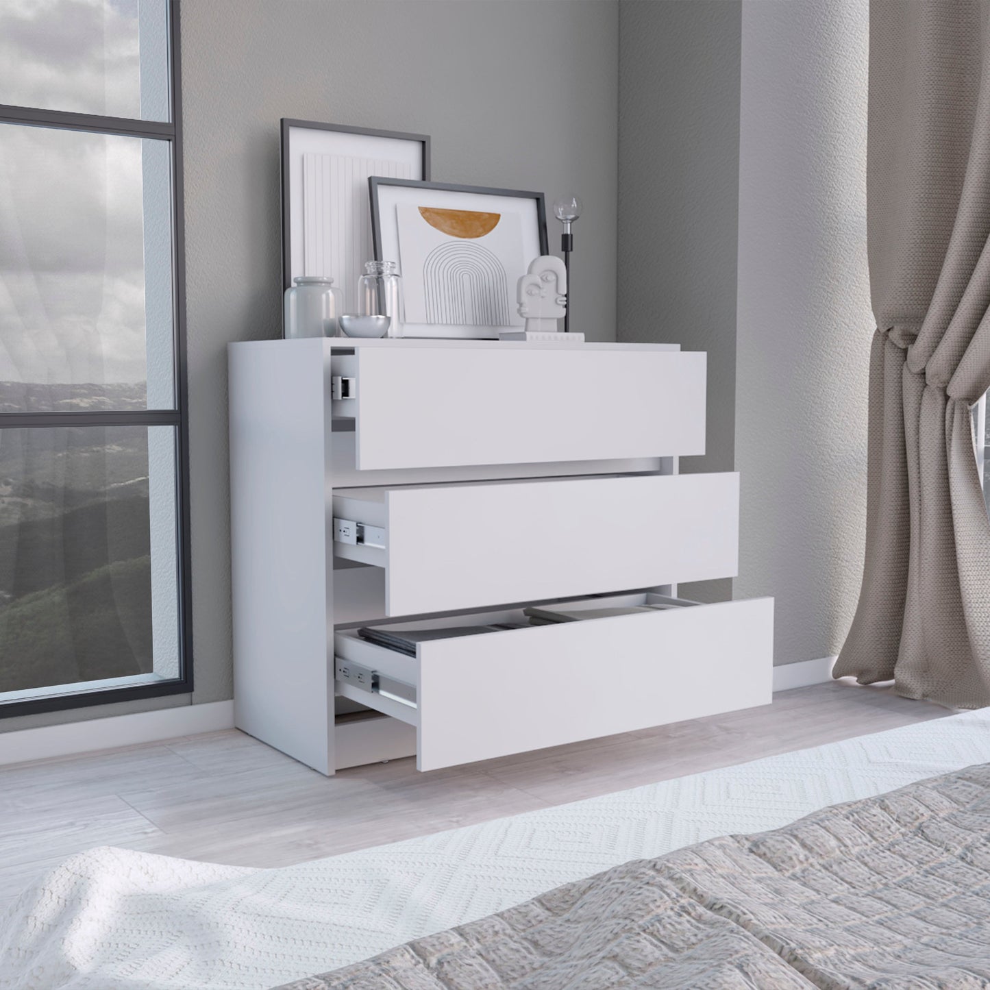 3-Drawer White Dresser - Storage & Style