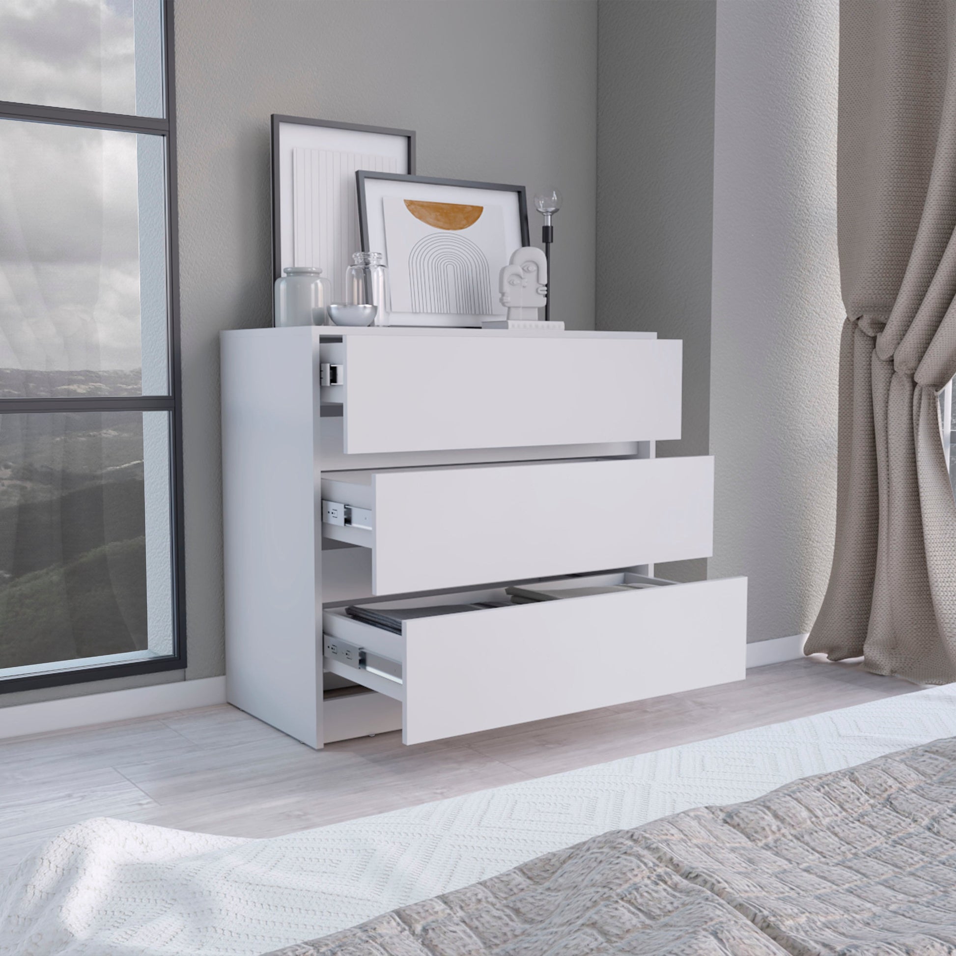 3-Drawer White Dresser - Storage & Style