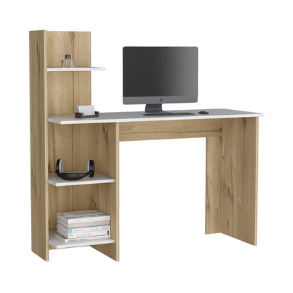 Multicolor Computer Desk with 3 Shelves - 47" Workspace