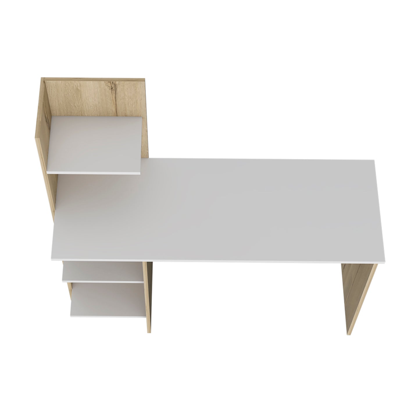 Multicolor Computer Desk with 3 Shelves - 47" Workspace