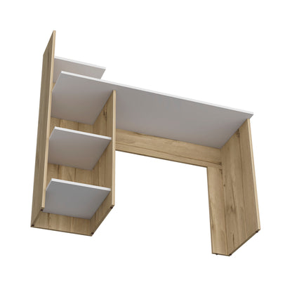Multicolor Computer Desk with 3 Shelves - 47" Workspace