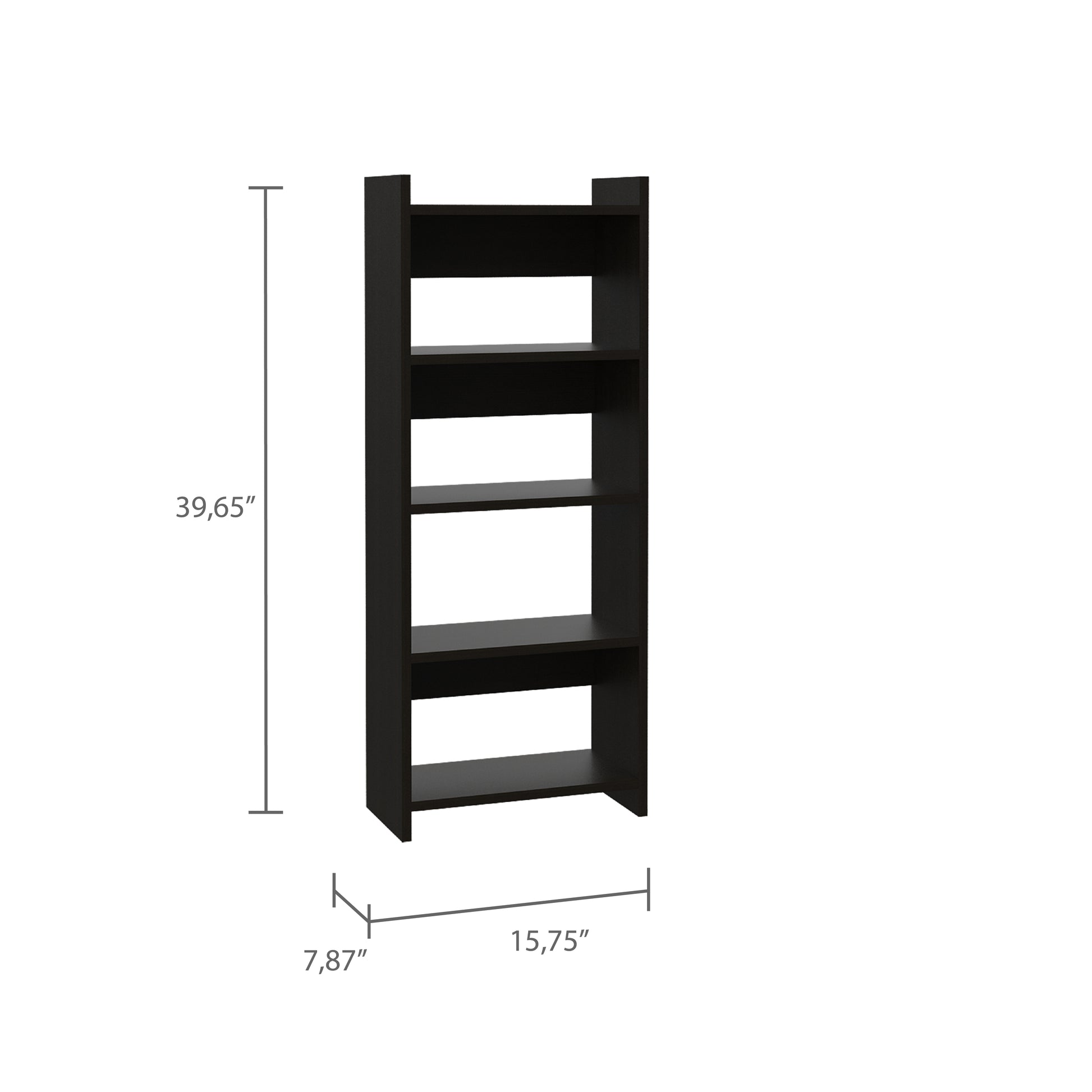 Black Computer Desk with Bookcase - 31.5" Workspace for Home Office