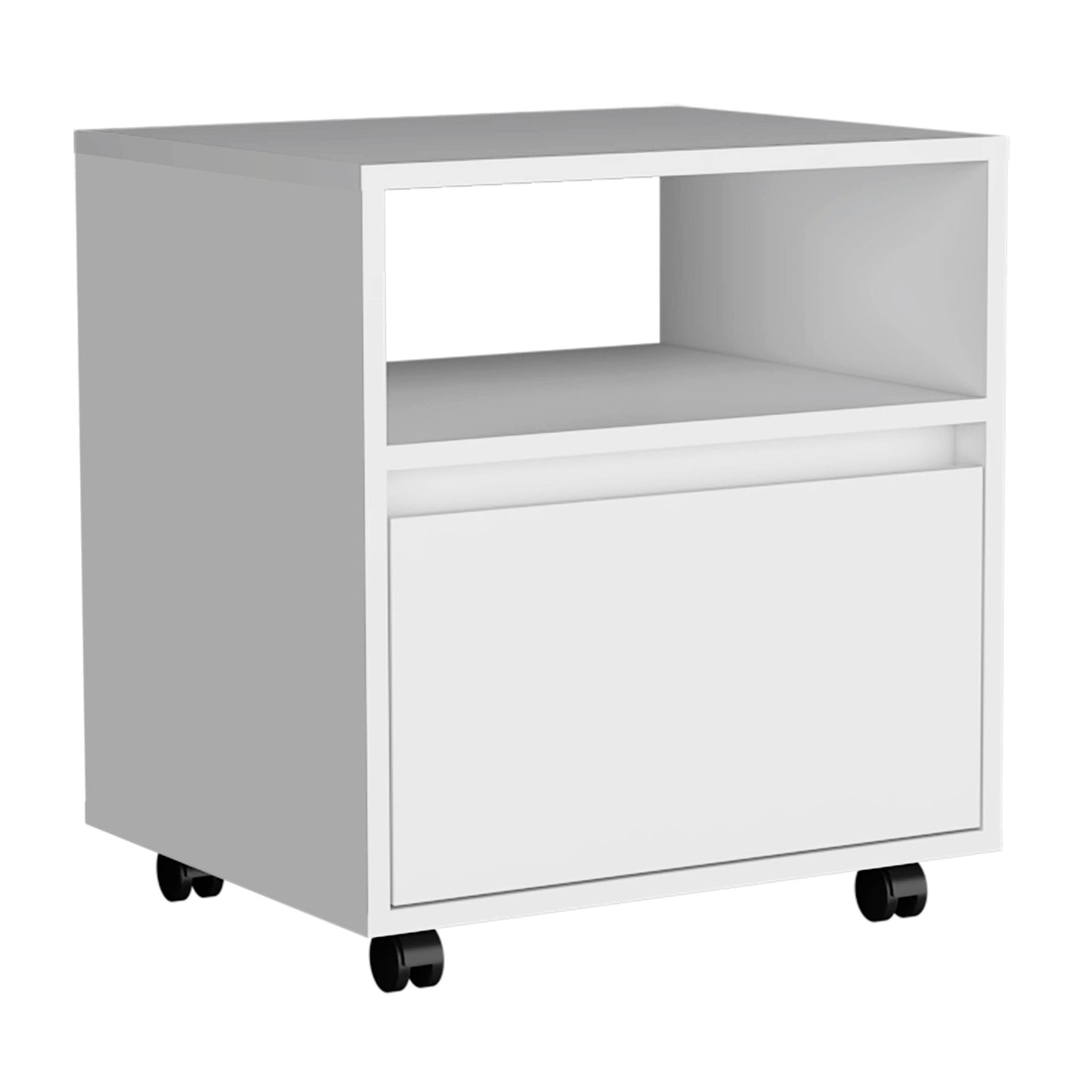 White Nightstand with Drawer - 20"H Bedroom Storage
