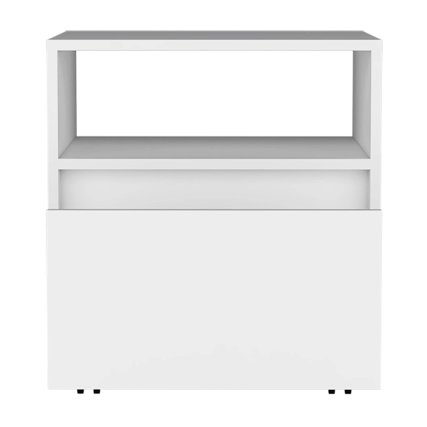 White Nightstand with Drawer - 20"H Bedroom Storage