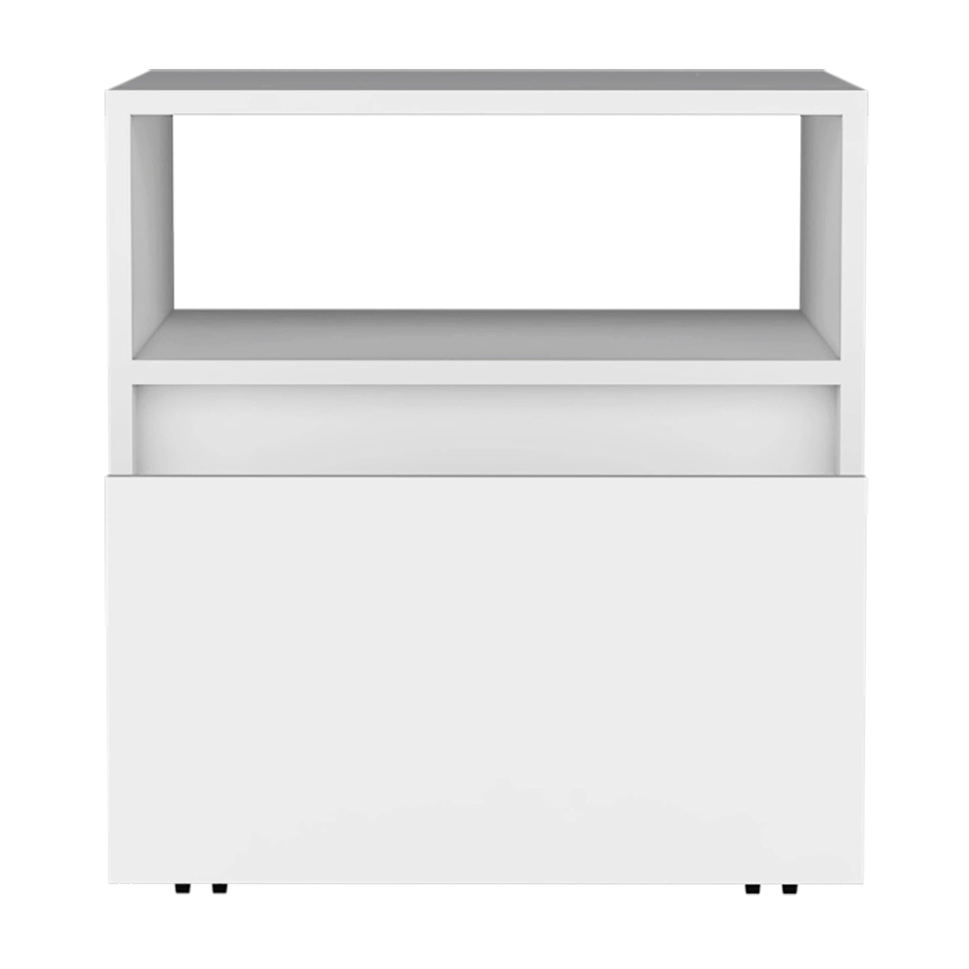 White Nightstand with Drawer - 20"H Bedroom Storage