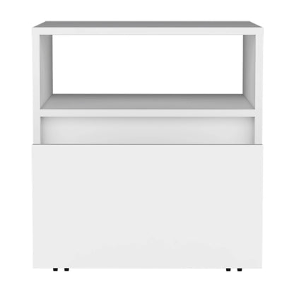 White Nightstand with Drawer - 20"H Bedroom Storage