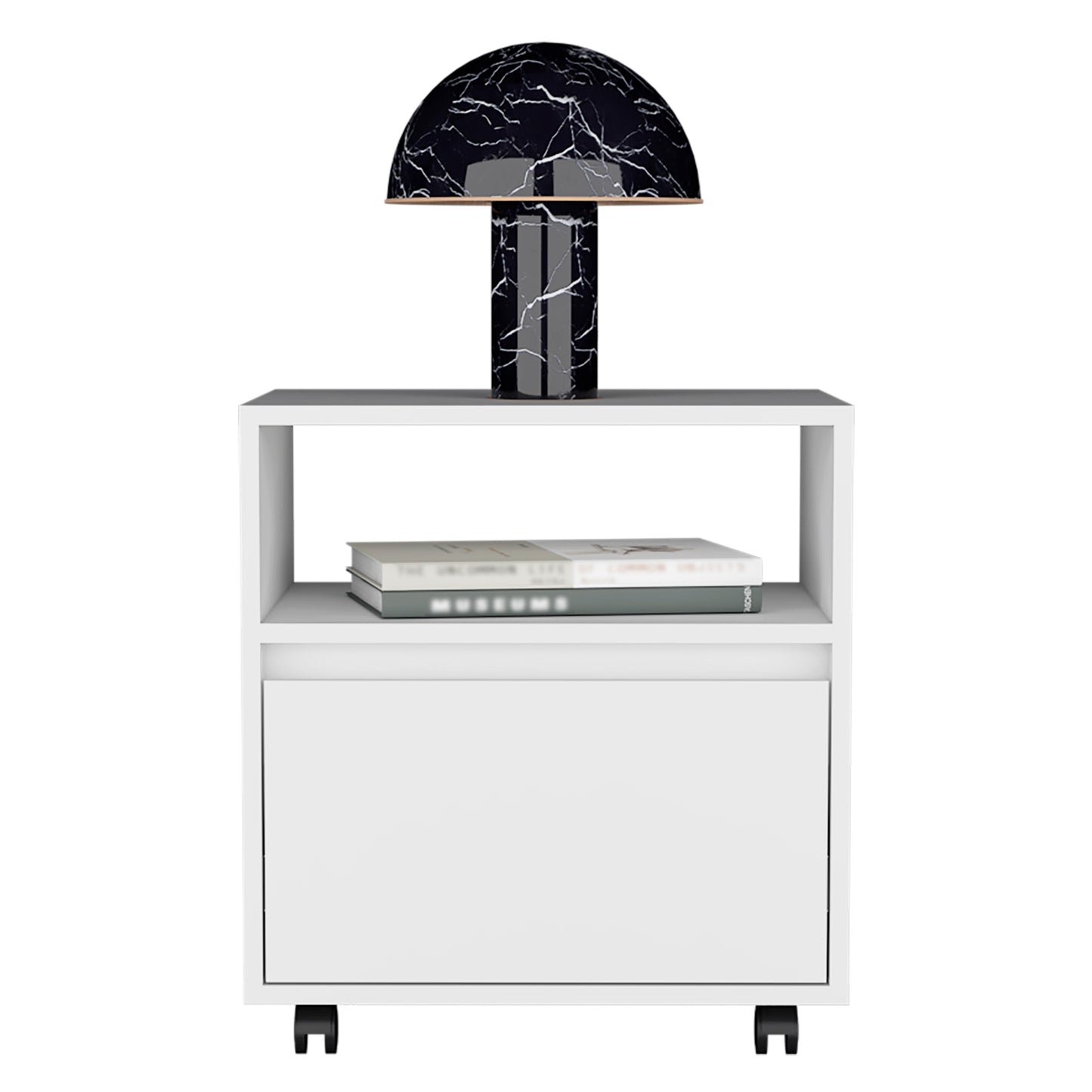 White Nightstand with Drawer - 20"H Bedroom Storage