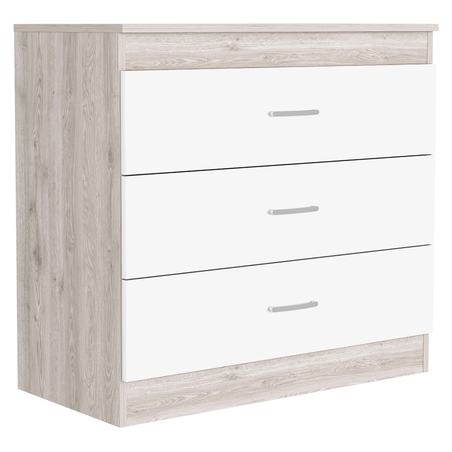 Dresser 29"H, Three Drawers, Multicolor Engineered Wood