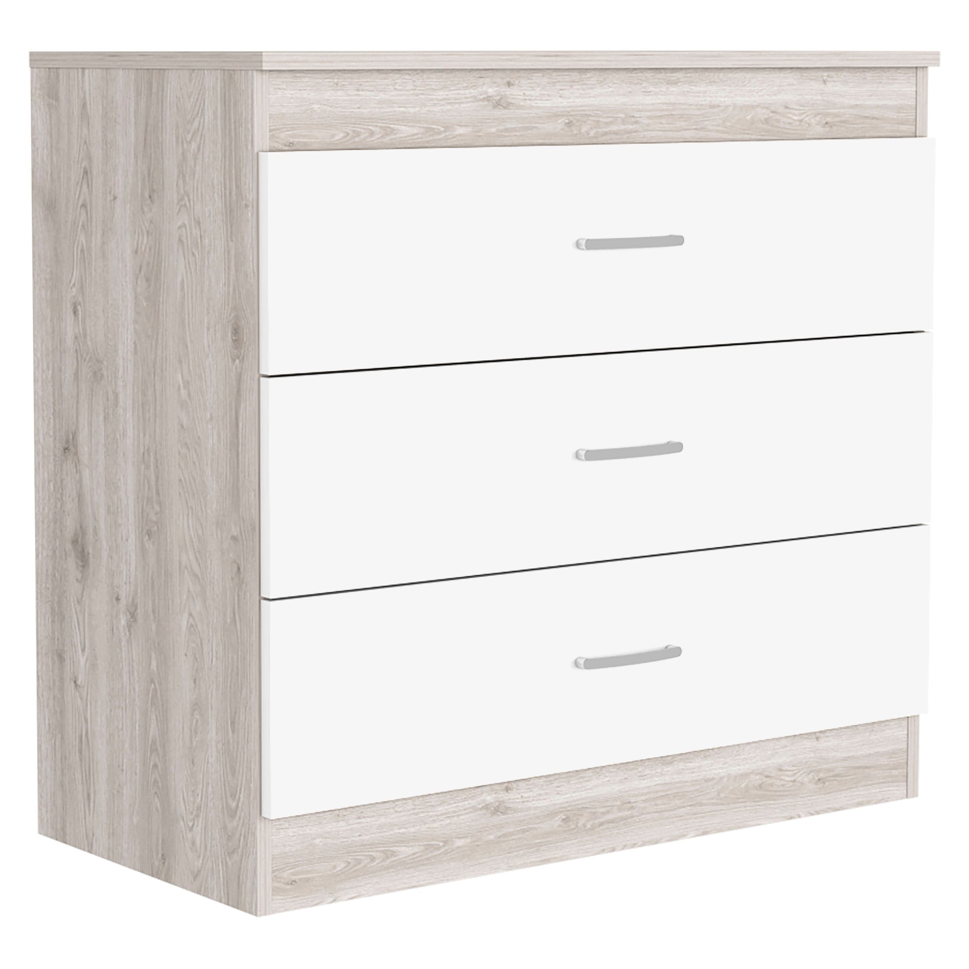 Dresser 29"H, Three Drawers, Multicolor Engineered Wood