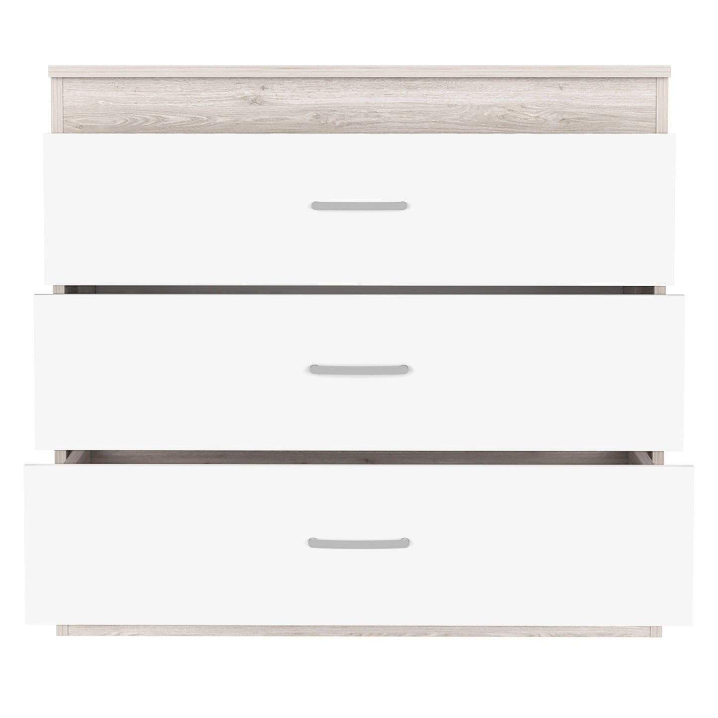 Dresser 29"H, Three Drawers, Multicolor Engineered Wood