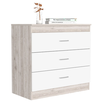 Dresser 29"H, Three Drawers, Multicolor Engineered Wood