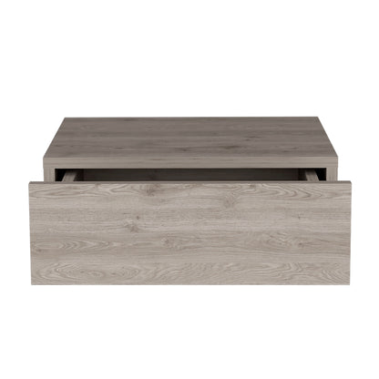 Light Gray Floating Nightstand - Wall Mounted Bedside Shelf with Drawer for Bedroom