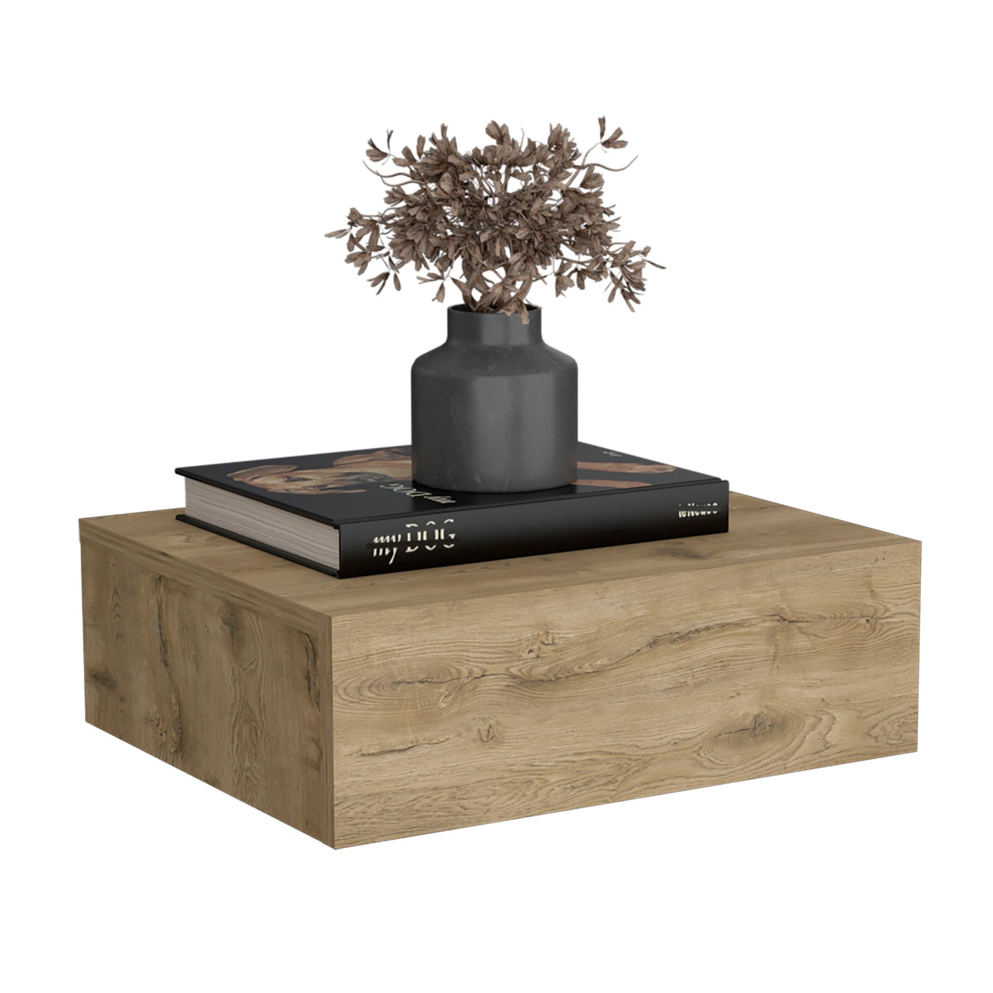 Floating Nightstand Beige Pine - 5"H Wall Mounted Shelf for Bedroom