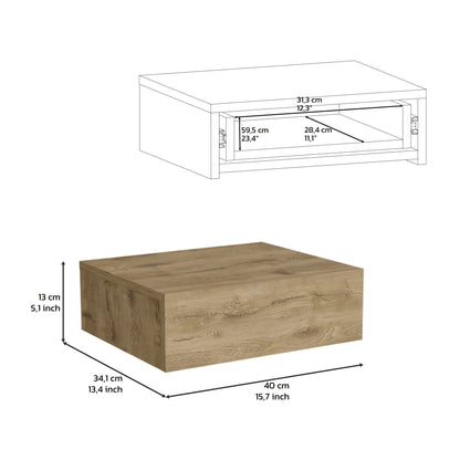 Floating Nightstand Beige Pine - 5"H Wall Mounted Shelf for Bedroom