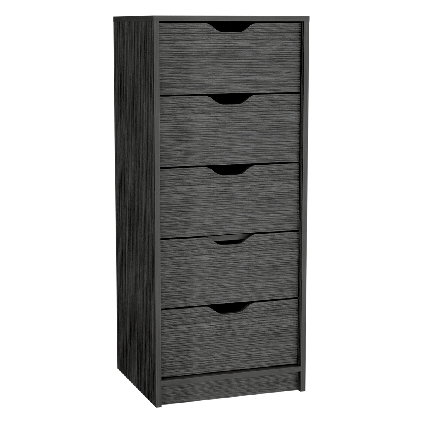 Narrow 42" Dresser - 5 Drawers, Oak Finish for Bedroom