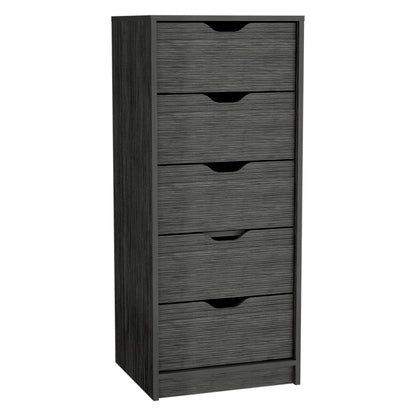 Narrow 42" Dresser - 5 Drawers, Oak Finish for Bedroom