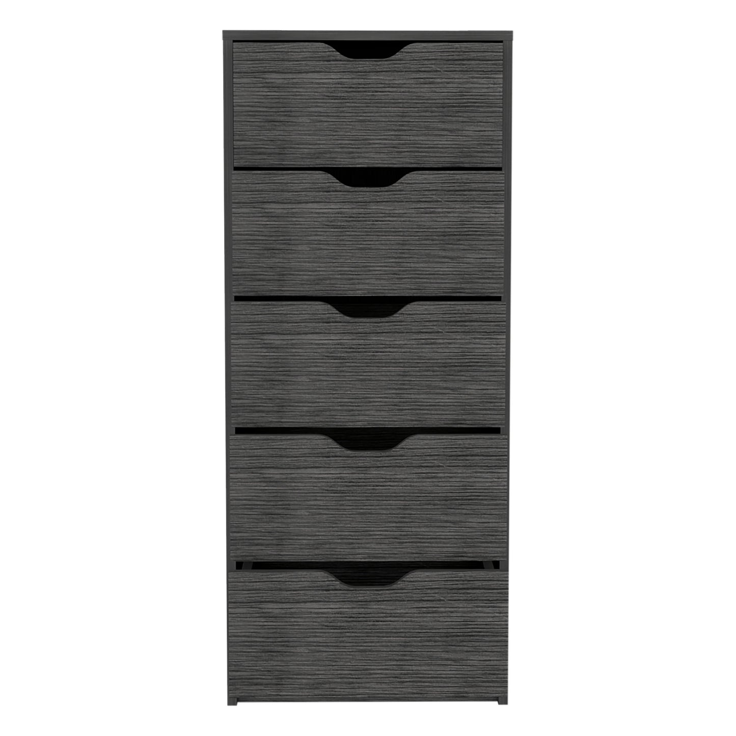 Narrow 42" Dresser - 5 Drawers, Oak Finish for Bedroom