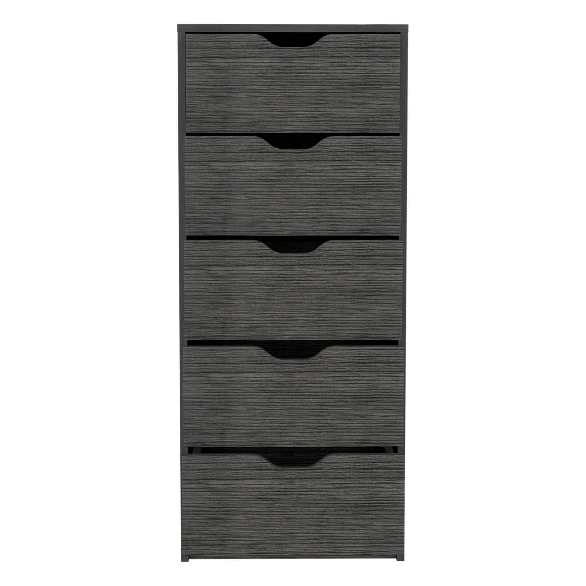 Narrow 42" Dresser - 5 Drawers, Oak Finish for Bedroom