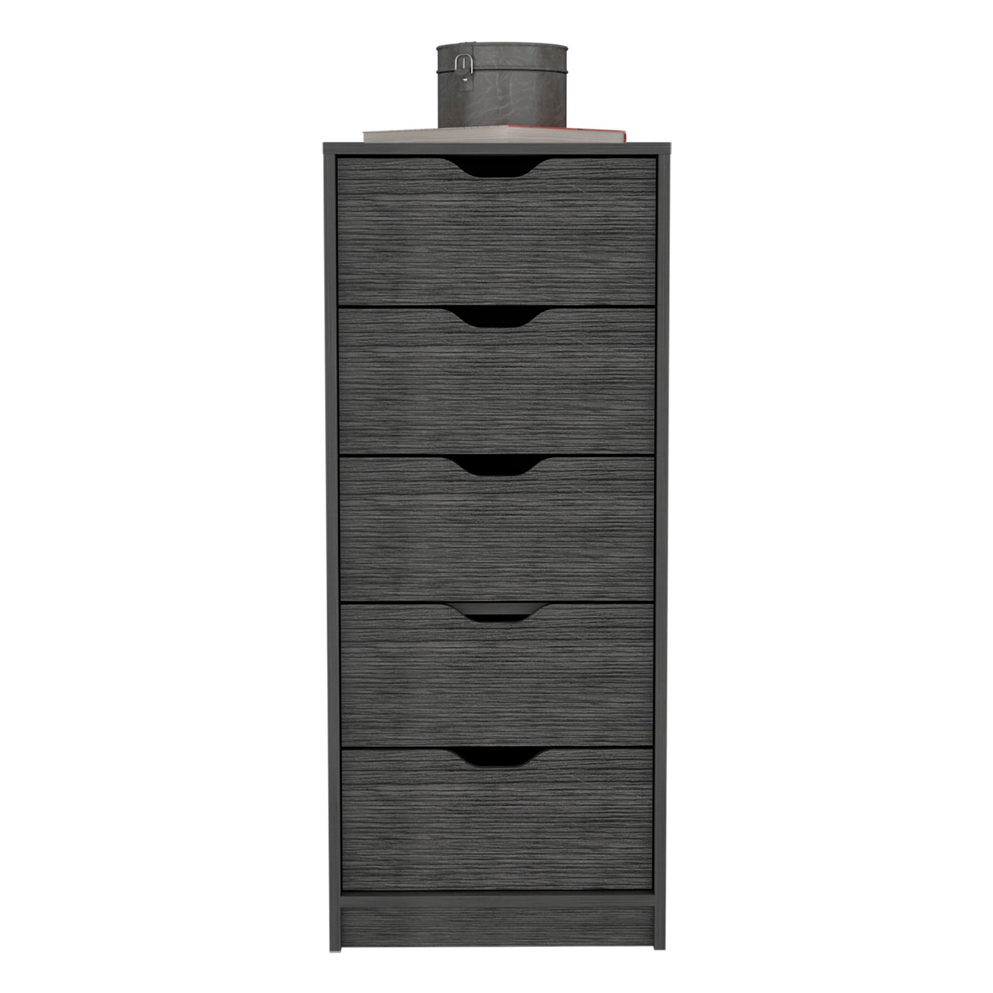 Narrow 42" Dresser - 5 Drawers, Oak Finish for Bedroom