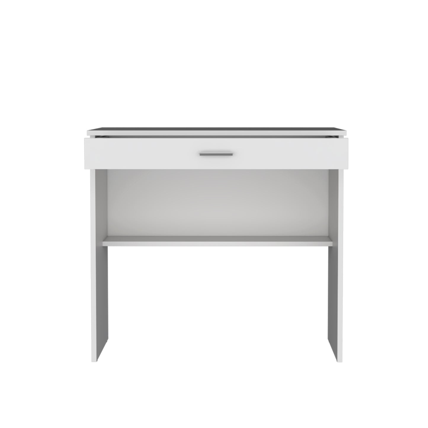 Montana Storage Desk - White, Spacious Workstation with Drawer & Shelf