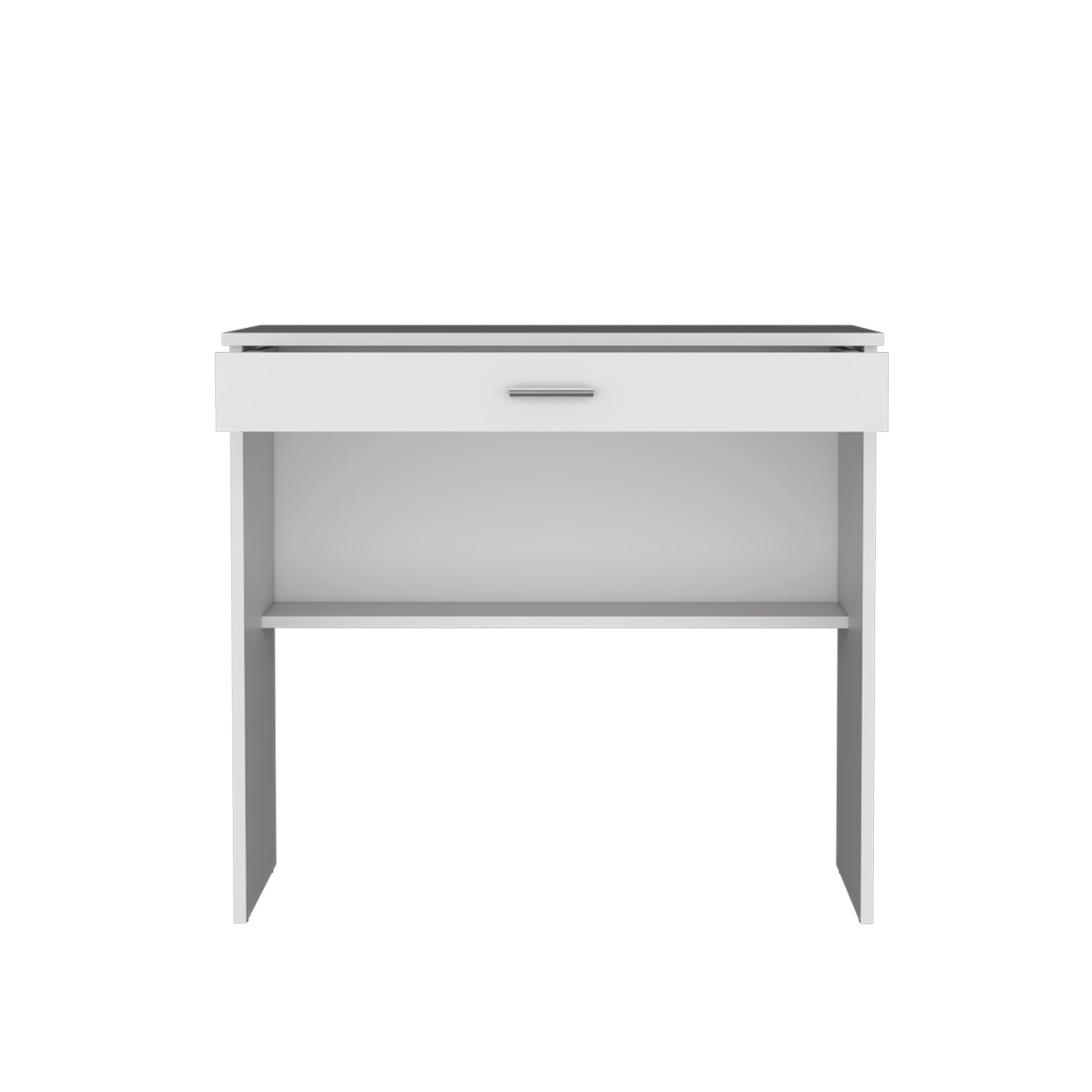Montana Storage Desk - White, Spacious Workstation with Drawer & Shelf