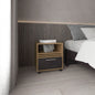 Nightstand, 1 Drawer, 4 Wheels, 1 Shelf, Natural Oak / Black