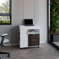 Extendable Desk, 2 Drawers, 4 Shelves, 4 Wheels