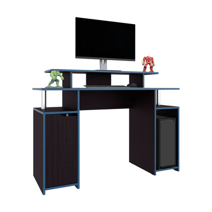 Black Gaming Desk with Storage - 17.3" x 47.2" for Home Office
