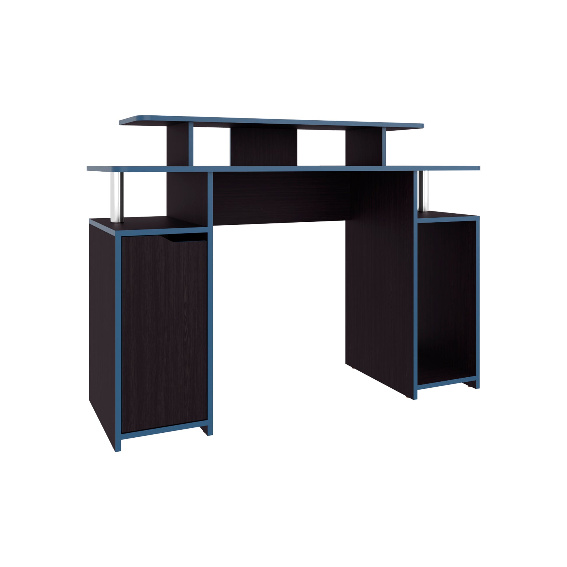 Black Gaming Desk with Storage - 17.3" x 47.2" for Home Office