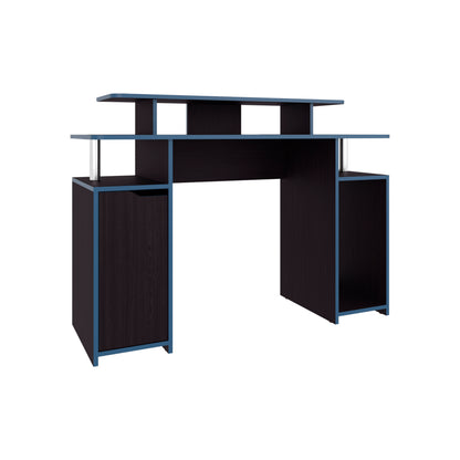Black Gaming Desk with Storage - 17.3" x 47.2" for Home Office