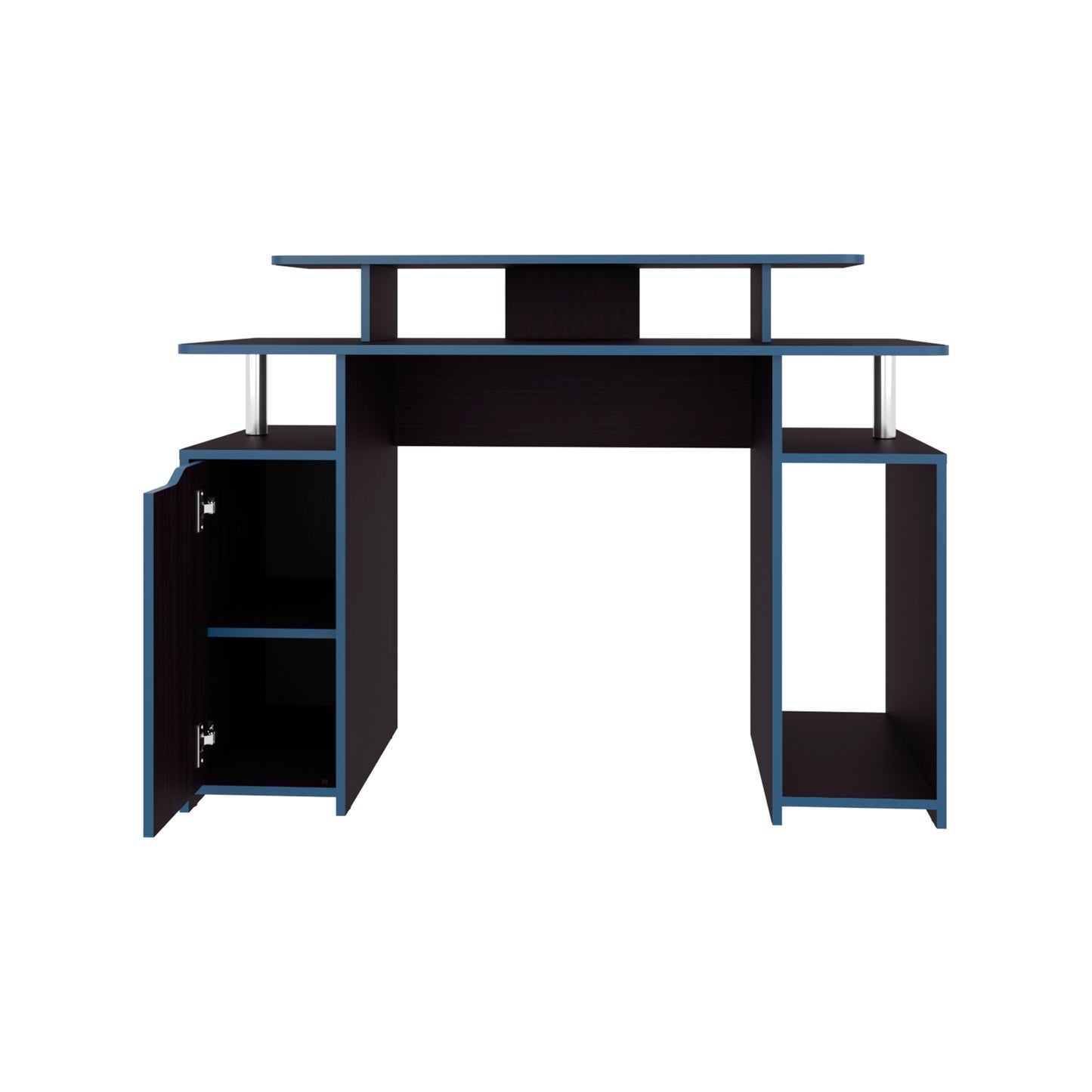 Black Gaming Desk with Storage - 17.3" x 47.2" for Home Office