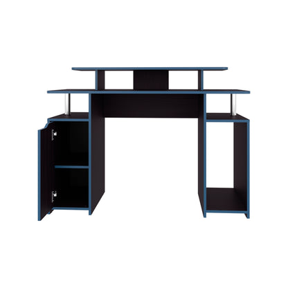 Black Gaming Desk with Storage - 17.3" x 47.2" for Home Office