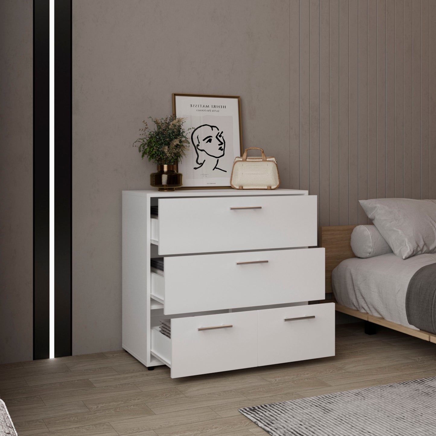 White 4-Drawer Dresser - Bedroom Storage