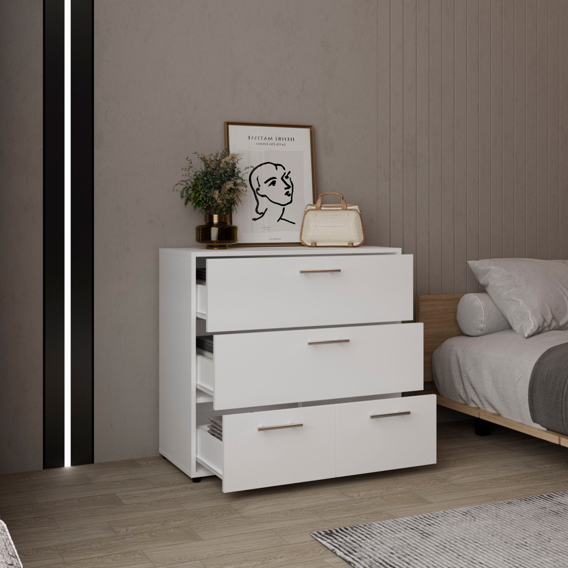 White 4-Drawer Dresser - Bedroom Storage