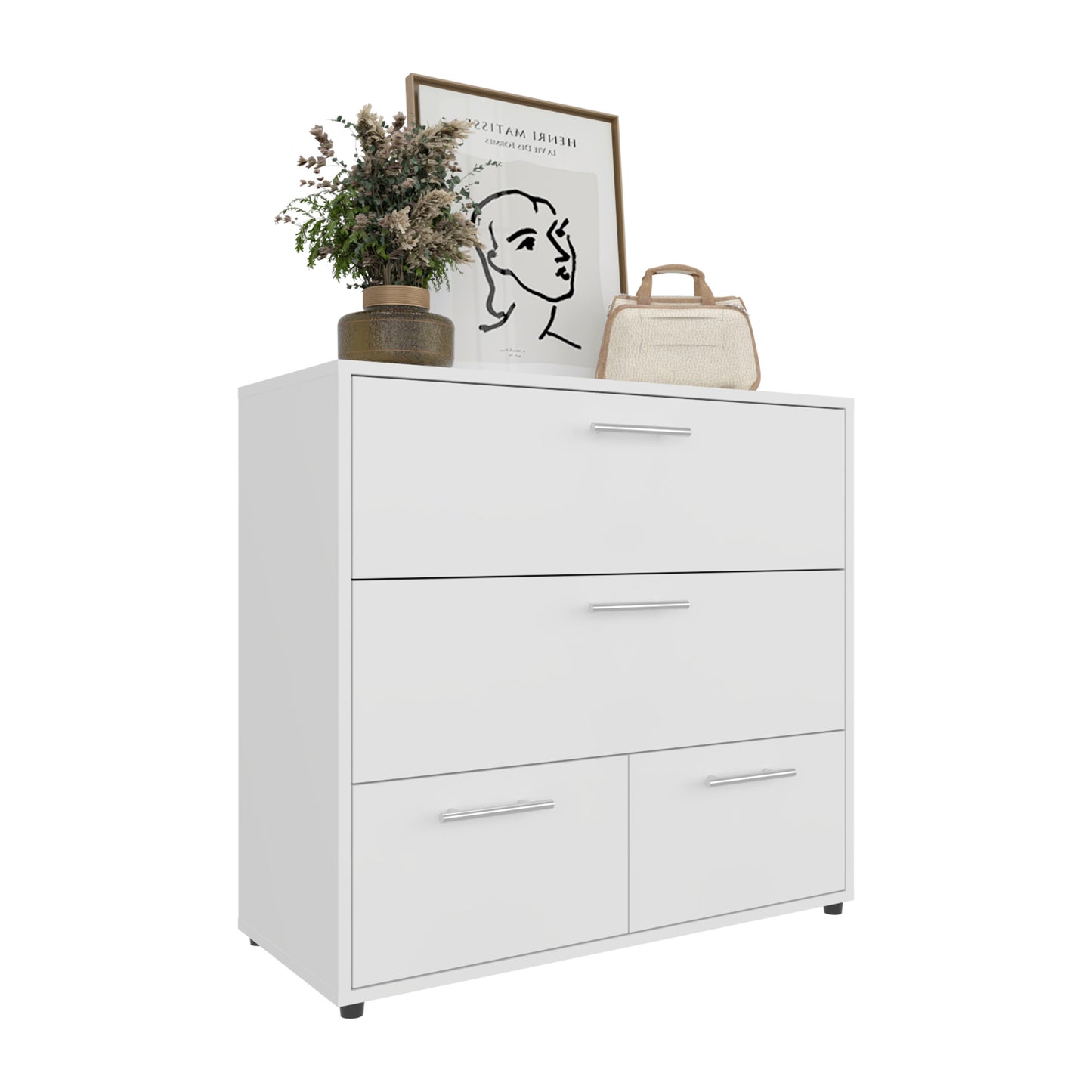 White 4-Drawer Dresser - Bedroom Storage