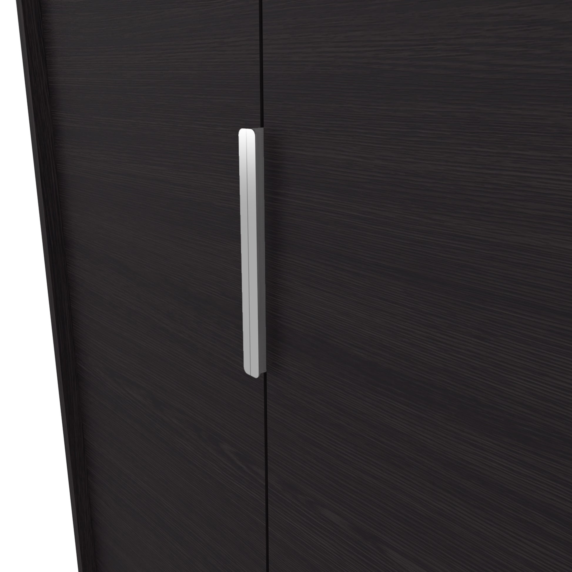 Black Engineered Wood Dresser - 2 Door Armoire 74.4" Tall